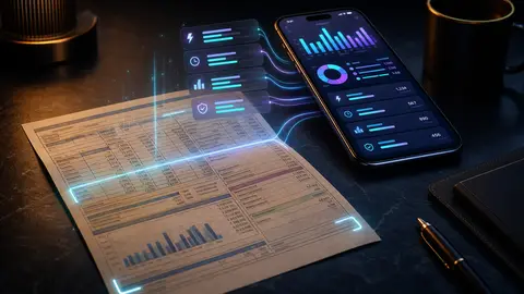 Electricity bill scan becoming app charts and charge breakdowns